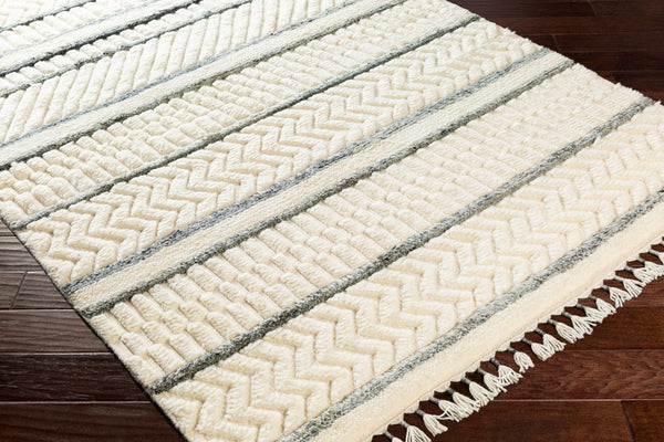 Surya Meknes 2' X 3' Handmade Wool Rug - Luxurious, Durable, And Timeless Design For Any Home Decor Charcoal Nz Wool Mek1001-23