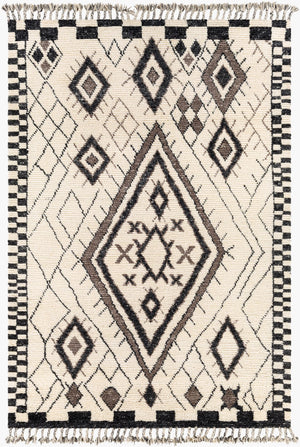 Surya Meknes 2' X 3' Handmade Wool Rug - Luxurious, Durable, And Timeless Design For Any Home Decor Black Nz Wool Mek1005-23