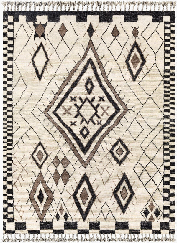 Surya Meknes 2' X 3' Handmade Wool Rug - Luxurious, Durable, And Timeless Design For Any Home Decor Black Nz Wool Mek1005-810