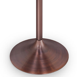 English Elm Osborne 36" Round Genuine White Marble Dining Table with Antique Copper Iron Base, Compact Chic B136P159939