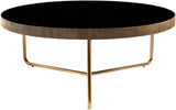 Melton MEL-003 16"H x 39"W x 39"D Coffee Table MEL-003  Top: Black; Base: Metallic - Brass Surya