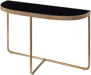 Melton MEL-005 31"H x 48"W x 17"D Console Table MEL-005  Top: Black; Base: Metallic - Brass Surya