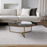 Melton MEL-003 16"H x 39"W x 39"D Coffee Table MEL-003  Top: Black; Base: Metallic - Brass Surya