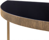 Melton MEL-005 31"H x 48"W x 17"D Console Table MEL-005  Top: Black; Base: Metallic - Brass Surya