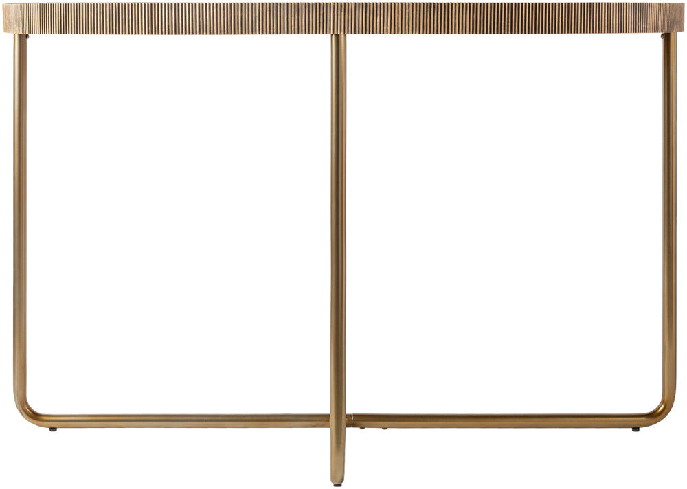 Melton MEL-005 31"H x 48"W x 17"D Console Table MEL-005  Top: Black; Base: Metallic - Brass Surya