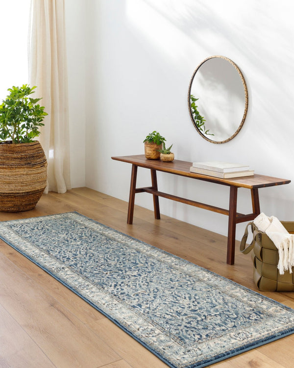 Livabliss Mesopotamia Traditional Medallion Area Rug Turkey Woven Polypropylene Entryway Accent Ink Blue, Mediu 2'6" x 7'10" MEP2306-26710
