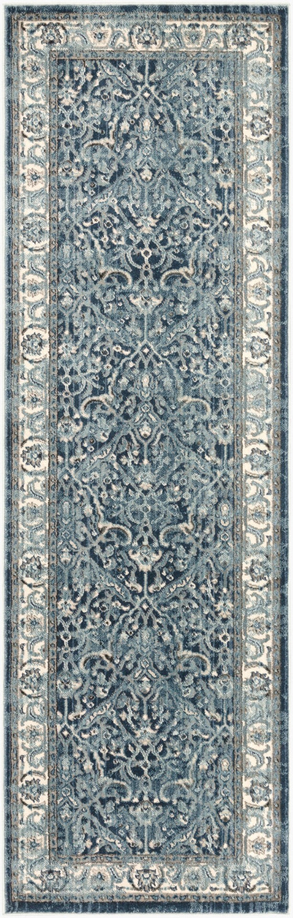 Livabliss Mesopotamia Traditional Medallion Area Rug Turkey Woven Polypropylene Entryway Accent Ink Blue, Mediu 2'6" x 7'10" MEP2306-26710
