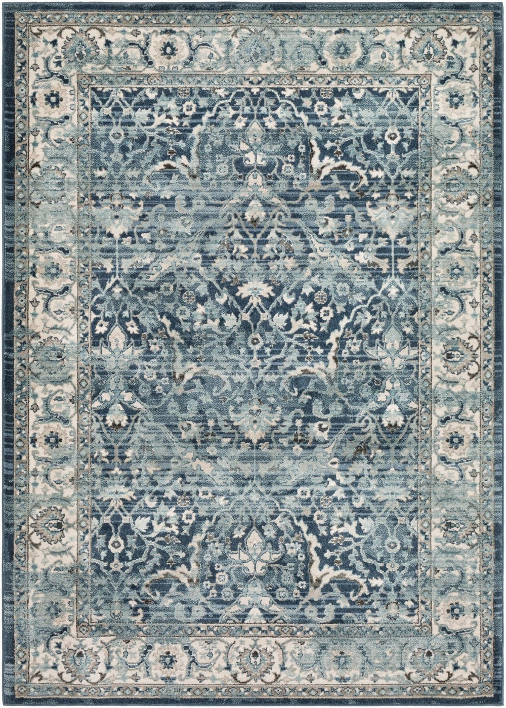 Livabliss Mesopotamia Traditional Medallion Area Rug Turkey Woven Polypropylene Entryway Accent Ink Blue, Mediu 5'1" x 7'5" MEP2306-5174