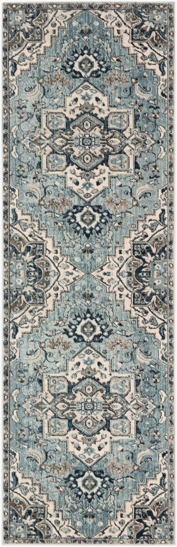 Livabliss Mesopotamia Traditional Polypropylene Area Rug for Entryways and High Traffic Hallways Medium Gray, Ch 2'6" x 7'10" MEP2311-26710
