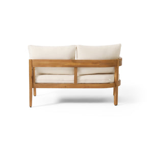 English Elm Brooklyn Acacia Hardwood Outdoor Sofa Set with Slat Design and Weather Resistant Cushions 73146.00_73147.00_74101.00BGE