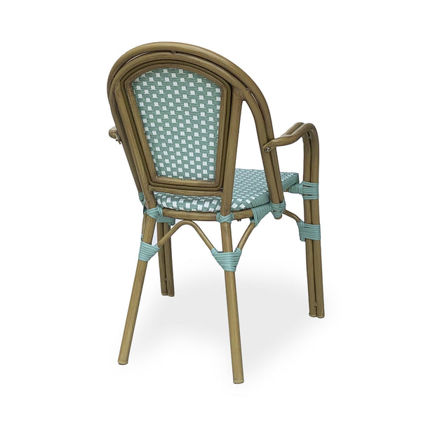 English Elm Bistro Wicker Outdoor Dining Chairs Set of Two with Rust Resistant Aluminum Frame Patio 72905.00LT