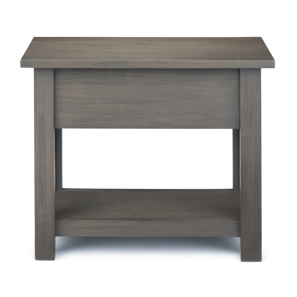 English Elm Monroe Rustic Narrow Side Table - Handcrafted Acacia With Farmhouse Grey Finish & Storage Drawer B136P158957