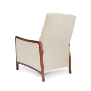 English Elm Christopher Knight Home® - Mid Century Modern Sand Fabric Recliner with Channel Stitch & Birch Wood Frame, Pushback Comfort 70451.00FSND