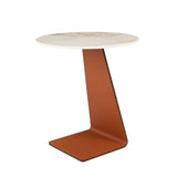 VIG Furniture Modrest Merkel - Modern Ceramic + Leather End Table VGYF-CT-282