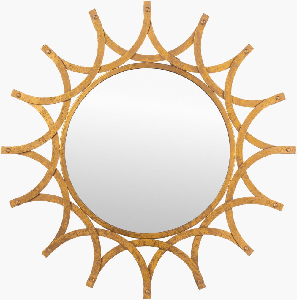 Livabliss Mestia Round Wrought Iron Wall Mirror Artisan Geometric Frame for Urban Loft Decor MES001-3030