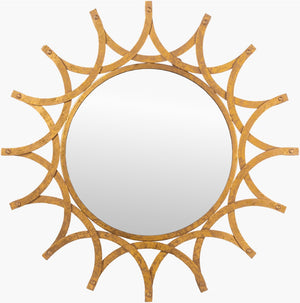 Livabliss Mestia Round Wrought Iron Wall Mirror Artisan Geometric Frame for Urban Loft Decor MES001-3030