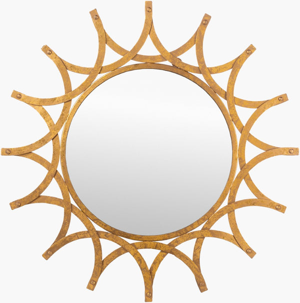 Livabliss Mestia Round Wrought Iron Wall Mirror Artisan Geometric Frame for Urban Loft Decor MES001-3030