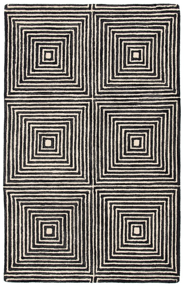 Safavieh Metro 454 Hand Tufted Contemporary Rug Black / Beige MET454Z-9