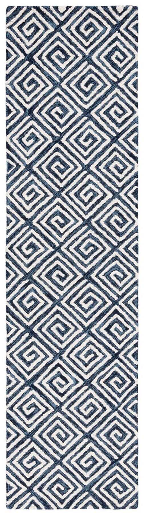 Safavieh Metro 455 Hand Tufted Contemporary Rug Navy / Ivory MET455N-9