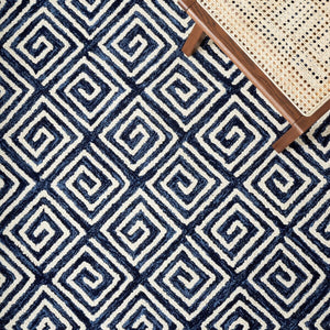 Safavieh Metro 455 Hand Tufted Contemporary Rug Navy / Ivory MET455N-9