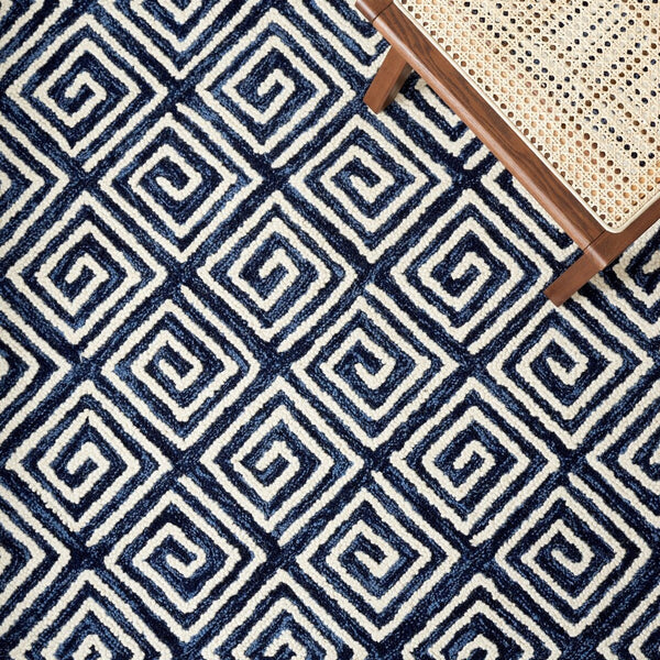 Safavieh Metro 455 Hand Tufted Contemporary Rug Navy / Ivory MET455N-9