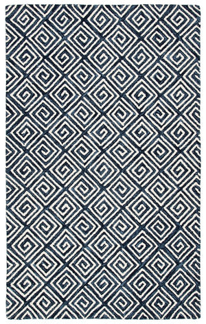 Safavieh Metro 455 Hand Tufted Contemporary Rug Navy / Ivory MET455N-9