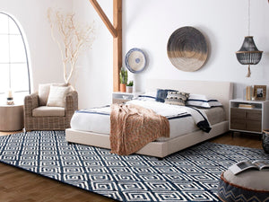 Safavieh Metro 455 Hand Tufted Contemporary Rug Navy / Ivory MET455N-9