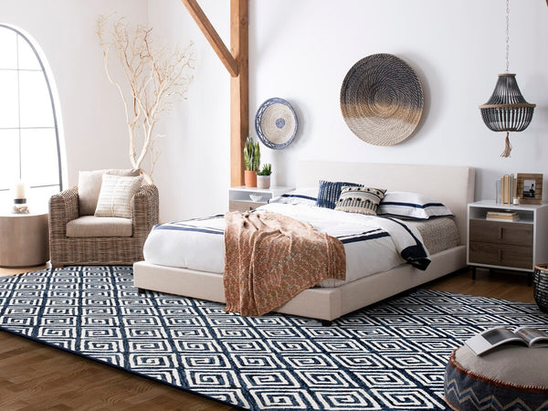 Safavieh Metro 455 Hand Tufted Contemporary Rug Navy / Ivory MET455N-9