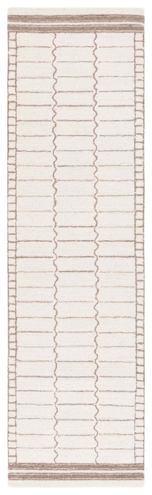 Safavieh Metro 626 Hand Tufted Contemporary Rug Ivory / Brown 8' x 10'