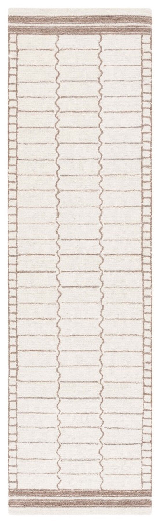 Safavieh Metro 626 Hand Tufted Contemporary Rug Ivory / Brown 8' x 10'