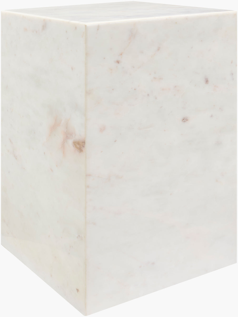 Surya Metier Marble End Table - 20"H Minimalist Modern Design, Elegant Home Decor Piece For Any Space Top, White,Base, White Marble,Marble Meti002-201414