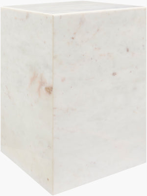 Surya Metier Marble End Table - 20"H Minimalist Modern Design, Elegant Home Decor Piece For Any Space Top, White,Base, White Marble,Marble Meti002-201414