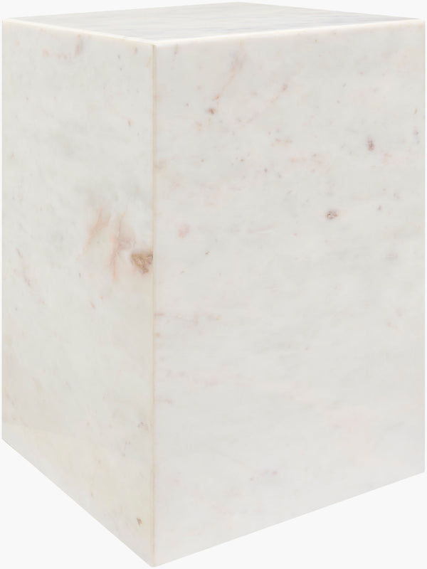 Surya Metier Marble End Table - 20"H Minimalist Modern Design, Elegant Home Decor Piece For Any Space Top, White,Base, White Marble,Marble Meti002-201414