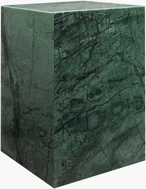 Surya Metier Marble End Table - 20"H Minimalist Modern Design, Elegant Home Decor Piece For Any Space Top, Green,Base, Green Marble,Marble Meti004-201414