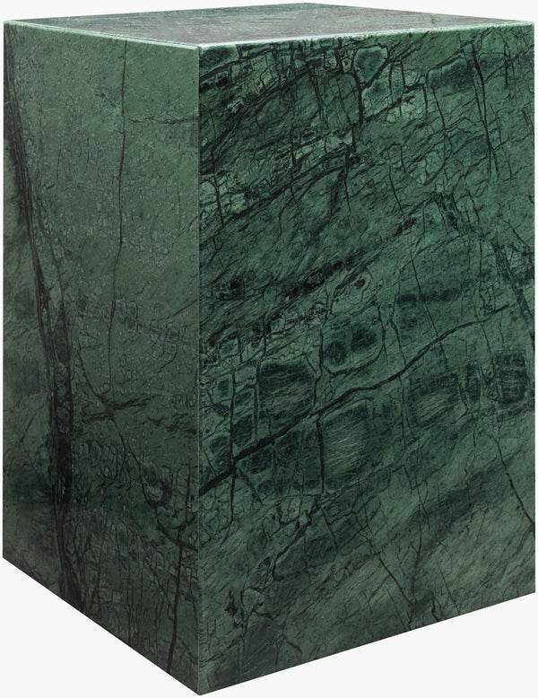 Surya Metier Marble End Table - 20"H Minimalist Modern Design, Elegant Home Decor Piece For Any Space Top, Green,Base, Green Marble,Marble Meti004-201414