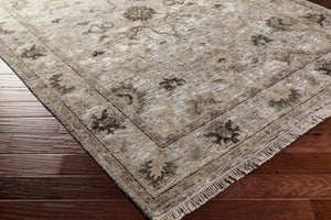 Surya Maeva 6' X 9' Handcrafted Wool & Viscose Rug - Stylish Medium Pile With Unique Fringe Detail, India Light Olive Wool,Viscose Mev2002-69