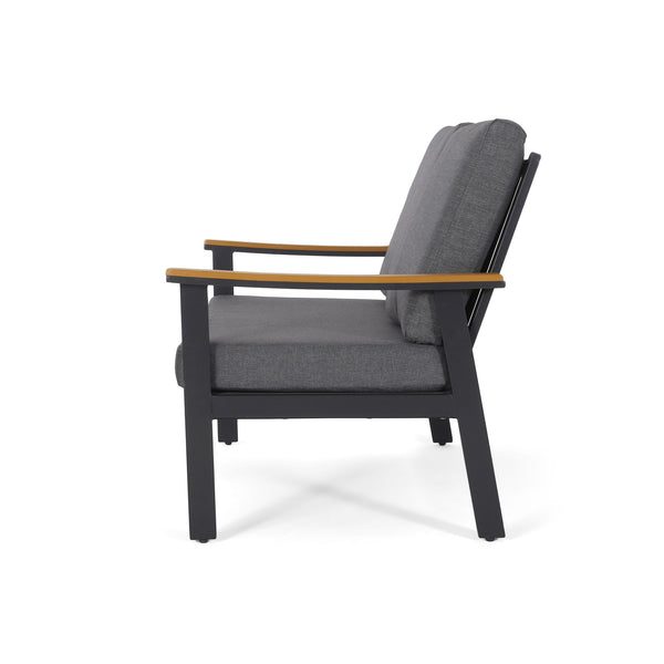 English Elm Sinclair Outdoor 4 Piece Chat Set Aluminum Frame with Olefin Cushions Patio Seating 62850.00GGRY