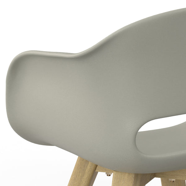 English Elm Kona Outdoor Dining Chair Set of 2 — Handcrafted Acacia Wood Base with Durable Molded Plastic Seat, Weather-Resistant Comfort Gray B136P159379