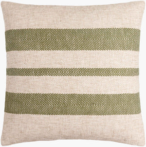Surya Mobley Modern 18" Accent Pillow - Chic Cotton & Linen Blend For Stylish Home Decor & Comfort Light Beige Cotton,Linen,Viscose,Cotton Mey001-1818
