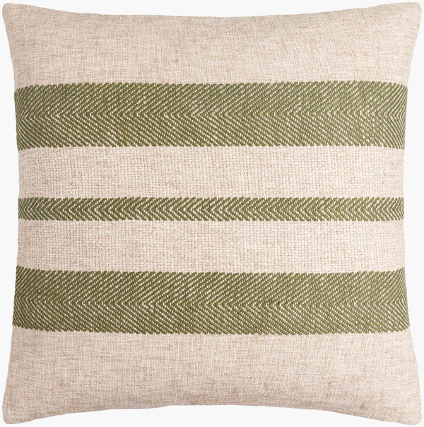 Surya Mobley Modern 18" Accent Pillow - Chic Cotton & Linen Blend For Stylish Home Decor & Comfort Light Beige Cotton,Linen,Viscose,Cotton Mey001-1818