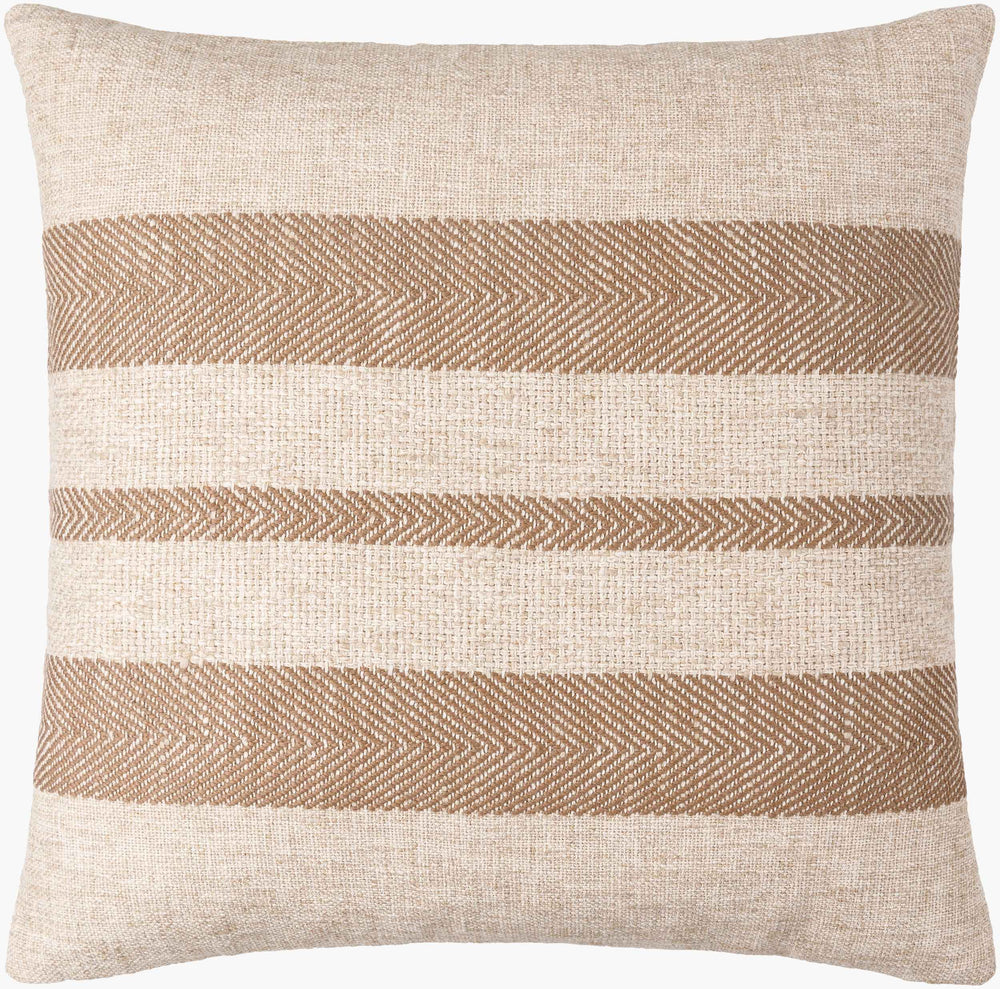 Surya Mobley Modern 18" Accent Pillow - Chic Cotton & Linen Blend For Stylish Home Decor & Comfort Light Beige Cotton,Linen,Viscose,Cotton Mey002-1818p