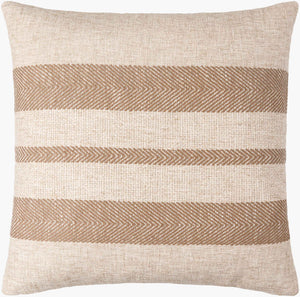 Surya Mobley Modern 18" Accent Pillow - Chic Cotton & Linen Blend For Stylish Home Decor & Comfort Light Beige Cotton,Linen,Viscose,Cotton Mey002-1818p