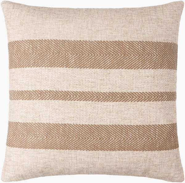Surya Mobley Modern 18" Accent Pillow - Chic Cotton & Linen Blend For Stylish Home Decor & Comfort Light Beige Cotton,Linen,Viscose,Cotton Mey002-1818p