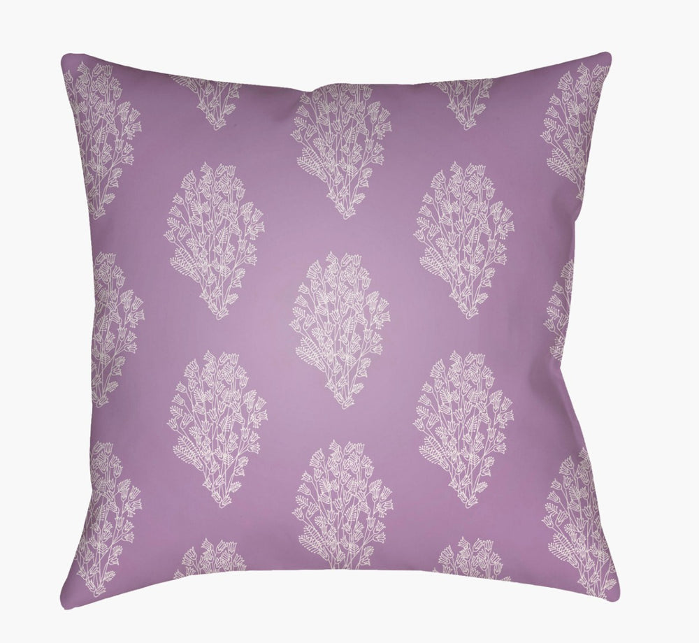 Livabliss Moody Floral Woven Polyester Accent Pillow Botanical Pattern for Sofa or Bed Lavender, Lilac 18"L x 18"W MF018-1818