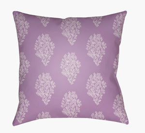 Livabliss Moody Floral Woven Polyester Accent Pillow Botanical Pattern for Sofa or Bed Lavender, Lilac 18"L x 18"W MF018-1818