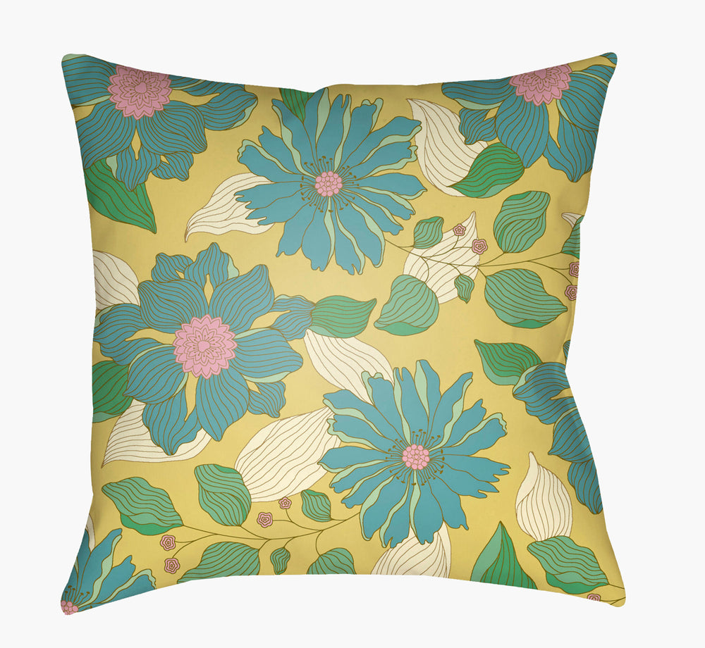 Livabliss Moody Floral Accent Pillow - Revitalize Your Decor With Durable Charm And Elegant Design Today! Light Pink,Green,Aqua,Yellow Polyester,Polyester,Polyester,Polyfill Mf030-2222