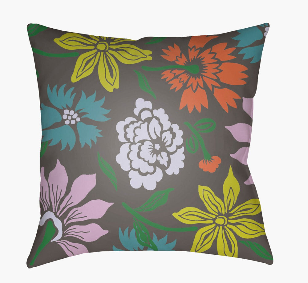 Livabliss Moody Botanical Woven Floral Square Accent Pillow Rich Saturated Art for Any Room MF045-1818