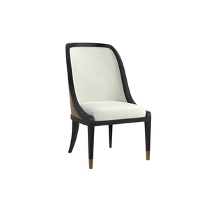 A.R.T. Furniture Eave Elegant Ivory Upholstered Dining Chair With Curved Backrest & Gold Metal Accents For Style Off,White Material(S), Poplar And Parawood Solids 336200-1818