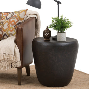 English Elm Garvy Metal Side Table - Handcrafted Industrial Accent In Rustic Bronze For Modern Spaces B136P158983