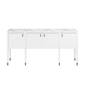 A.R.T. Furniture Eave Sideboard with Luxurious Stone Top for Contemporary Living Spaces and Elegant Storage Solutions White 436251-1866